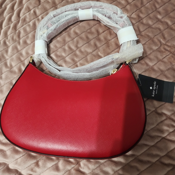 kate spade Red Leather Crescent Shoulder Bag - Picture 4 of 11